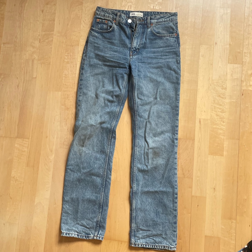 Zara Mid-Waist Straight Leg Denim